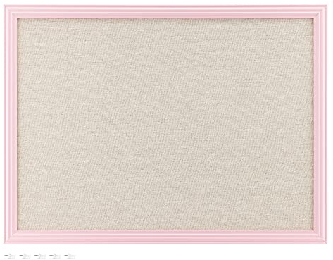 Navaris Tableau d'affichage en lin - Tableau mural en lin avec cadre 58 x 43 cm - Panneau mémo organisateur bureau avec support mural et 6x punaise