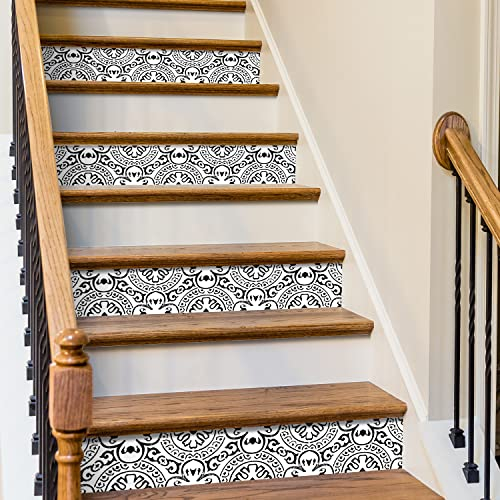 funlife 13 decalcomanie in vinile autoadesive per scale, 100 x 18 cm, colore: nero