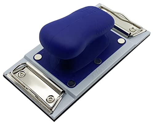 Tivoly XT101520001 Rectangular Sanding Block 92 x 185 mm Velcro & Pliers Ergonomic Blue Grey