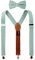 Spring Notion Hosenträger und Fliege für Herren aus Leinenmischung für Trauzeugen, graugrün, 122 cm