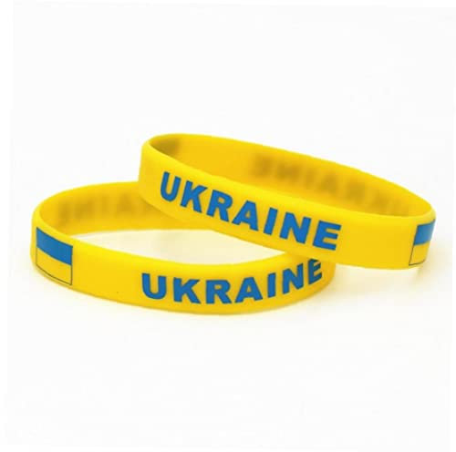 Ukrainische Flagge Silikon Armbänder 2 Stücke Ukraine Armband Schmuck Patrioten Zubehör Für Teenager Männer Frauen