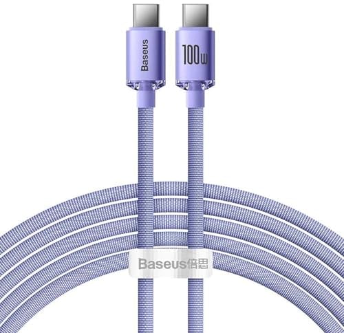 Baseus Crystal Shine Series cable USB cable for fast charging and data transfer USB Type C - USB Type C 100W 2m purple (CAJY0007