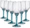 Rocco Bormioli Bormioli Rocco Florian Lot de 6 verres en verre, pied bleu, pour vins blancs, 38 cl
