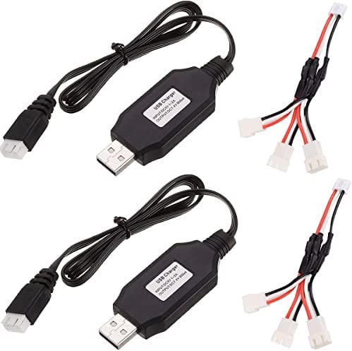 Youmile 2S 7.4V LiPo Battery USB Charger, 1A Fast Charging, XH-3P Connector, RC Car Truck Crawler Drone Quadcopter