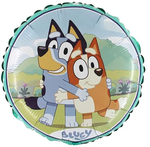 Toyland® 45,7 cm runder Folienballon mit Bluey- und Bingo-Charakter – Kinderparty-Dekorationen