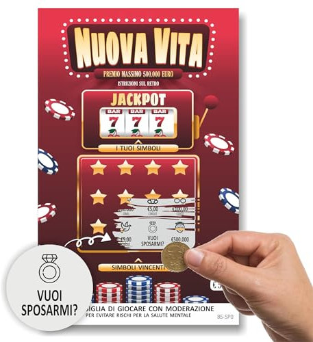 GHIBLI Gratta e Vinci VUOI SPOSARMI? Mi vuoi sposare ? Biglietto Lotteria per proposta di matrimonio originale. Gratta e scopri la sorpresa. Idea divertente per fidanzamento