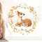 Wandtattoo Loft Fensterbild Herbst Mit Rehkitz und Igel im Blätterkranz, A2 Bogen, Herbstdeko Kinderzimmer, Herbstbilder, Fensterbild Kinder, Herbstblätter