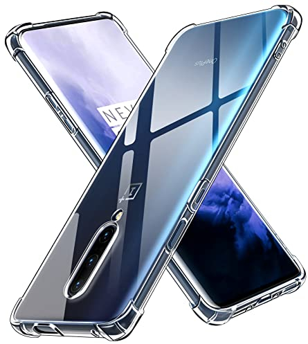 ivoler Klar Silikon Hülle für Oneplus 7 Pro/Oneplus 7 Pro 5G mit Stoßfest Schutzecken, Dünne Weiche Transparent Schutzhülle Flexible TPU Durchsichtige Handyhülle Kratzfest Case Cover