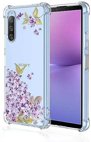 SEAHAI Hülle für Sony Xperia 10 V, Bunte Schön Muster Ultra Dünn Transparent Handyhülle Weich Silikon TPU Bumper Stoßfest Case Schutzhülle - Kirschblüten