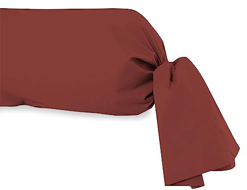 Soleil d'ocre, Nackenrollenbezug en cotn 57 Fäden 45x205 cm UNI brique, von Soleil Ocre