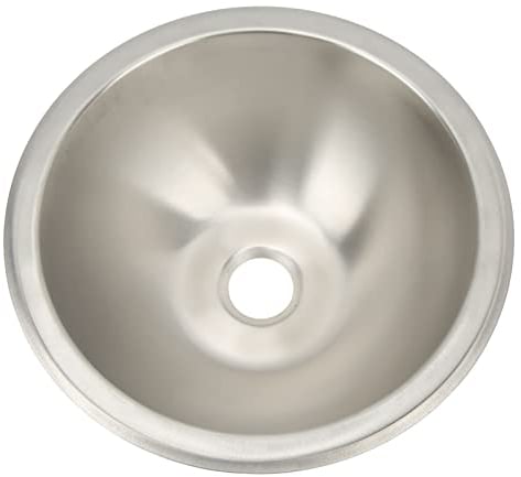 Fregadero Cocina RV, 10 Pulgadas Acero Inoxidable Redondo Fregaderos de Cocina De Un Solo Tazón con Desagüe para RV, Yates, Barcos, Marina, Pequeño Reemplazo Lavamanos