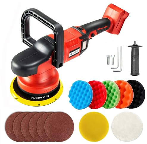 IRONFIST Cordless Orbital Polisher Compatible with Milwaukee M18 Battery, Car Polishing Waxer Machine 6inch work disk with brushless motor 6 speeds 750-6800RPM, (No Battery)