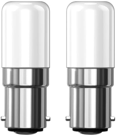 Tupolife Nähmaschinenlampe 2W 220V/240V Bajonett B15D LED Warmweiß 3000K ersetzt Nähmaschine Glühbirne 240V 10W 15W 20W Halogenlampen, B15 Bajonettfassung Nicht Dimmbar Leuchtmittel, 2 Stück