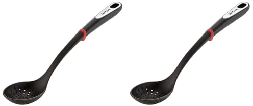 Tefal INGENIO ACCESSOIRES Ecumoire Cranberry Extra Large (Lot de 2) - Cuillère en Silicone et Acier Inoxydable - Robuste et Durable - Compatible Lave-Vaisselle - Garantie 1 an
