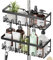 HouseUp Etagere Douche Sans Percage, Rangement Douche, Suspendre pour Salle de Bain sans Perçage, étagère de Rangement pour Barre de Douche de 18 à 25 mm Noir