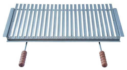 BG7991-GRATICOLA DIETETICA INOX CON ALETTE LATERALI CM. 84X40 CRUCCOLINI
