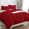 Housse de Couette 100% Coton 2 Personnes 240X220 (2 Taies Oreiller 50x80), Parure Lit de Qualité Supérieure en Coton 150GSM,Doux, Respirant, Hypoallergénique - Rouge