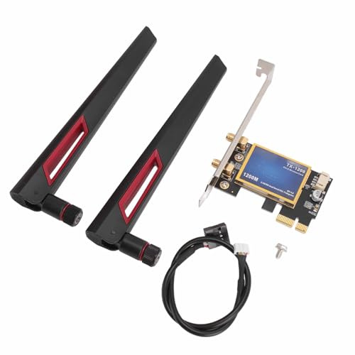 7260AC WLAN-Karte, 1200Mbps PCIe WiFi 6 Adapter mit Bluetooth 4.0, Dual-Band 2.4GHz/5GHz, 10dBi Antennen für PC, 10/8/7