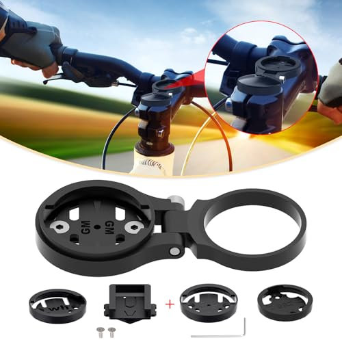 BIKOOCO Out Front Bike Stem Mount - Compatible with Wahoo Elemnt, Garmin Edge, Bryton Rider, Stages Dash, Hammerhead Karoo & More for Bicycle Computers