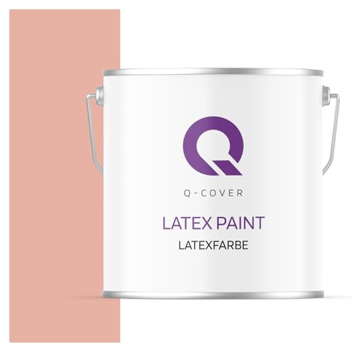 Q-COVER Latexfarbe 5L Lachs – Matte Innenfarbe für Wand & Decke, Klasse 3, Hohe Deckkraft, Scheuerfest