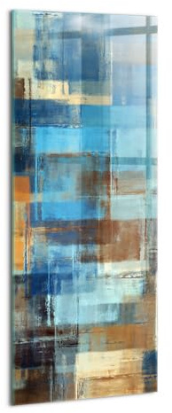 Wallfluent Gehärtetes Glas Dicke 4mm Für die Küche Badezimmer und Schlafzimmer Glasbild 50x125cm Wanddekoration Wandbild Bild Mit Motiv - Abstrakter bunter Malereihintergrund
