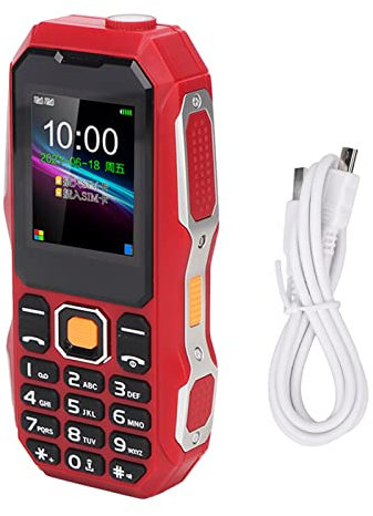 Téléphone Portable à Gros Points de Contrôle, écran de 1.8 Pouces Grand Klaxon Mini Mobile avec Double Caméra SIM Radio Torche Robuste Batterie Senior de 5 800 MAh Longue Durée
