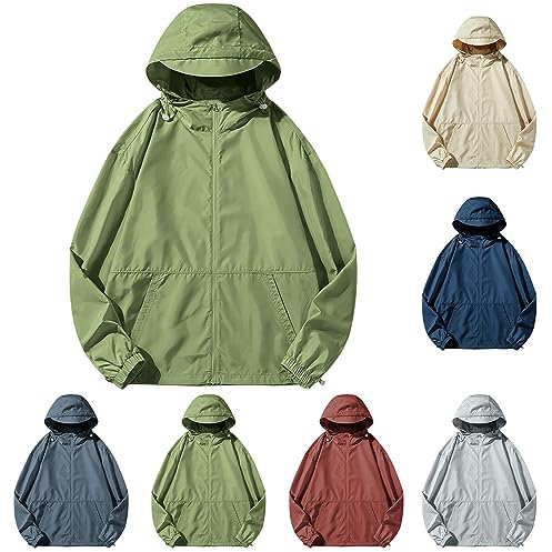 ZEZKT 2024 Femme Manteau trench femme Imperméable Poncho Veste de Sport à Capuche Ultra-Mince Anti-UV Protection Solaire Softshell Veste Séchage Rapide coupe vent femme impermeable Pas Cher