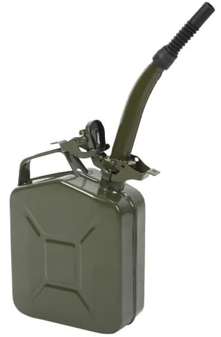 Petrol Can 5L - Jerry Can with Spout, Durable Metal Fuel Tank. Portable and Leak-Proof, Ideal for Car, Truck, Motorcycle Off Road Emergency. 5 Gallon Water Container (5L 0.6mm with Spout)