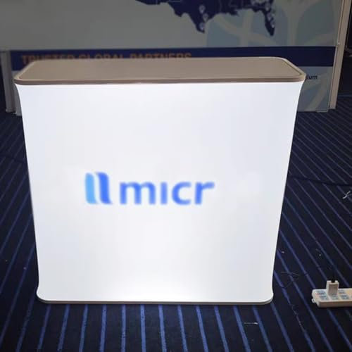 Tragbarer, faltbarer Messeständer mit anpassbarem Licht, ideal für Messen und Veranstaltungen, Set mit 2 rechteckigen Theken
