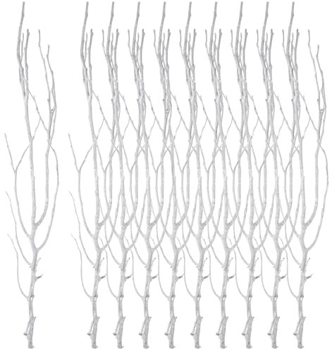 Alipis Weiße Dekorative Zweige 50 cm 10 Stück Getrocknete Äste Für Vase DIY Blumenarrangement Hochzeit Weihnachtsdeko Innenraum