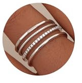 Roheafer 4er Goldringe für Damen Dünne 14K Vergoldete Ringe Stapelringe Daumenringe Finger Verlobungsringe Versprechensring- Silberfarben 10