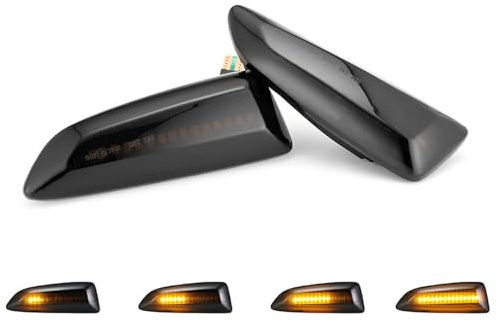 GEARCELL LED Dynamic Side Indicator Turn Signal Fit for Vauxhall Astra J | Side Marker Repeater, Black Smoked Lens, Canbus Error Free, Fit for Opel Astra J K Zafira C Insignia B Grandland X
