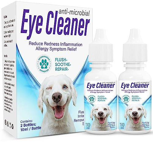 ZKMAGIC Augentropfen für Hunde & Katzen, Augenpflege & Befeuchtung bei Entzündungen, Augenreiniger, 2 x 10ml