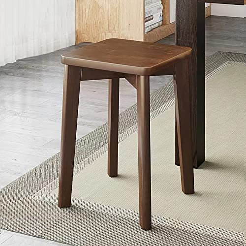 Modern Farmhouse - Taburetes de bar de madera con cojín suave, apilables, sin respaldo, para isla de cocina, juego de 2