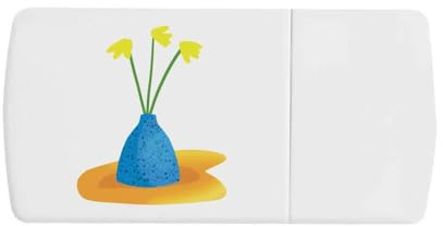 'Daffodils in A Vase' Pill Box with Tablet Splitter (PI00032666)