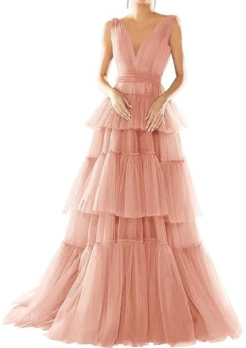 SAYNO Robe d'hiver en tulle pour femme - Sans manches - Style décontracté - Dos nu - Dentelle, rose poudré, 56 Grande taille