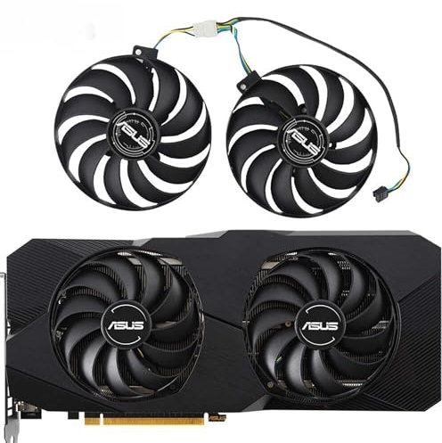 ASUS RX 5600 5700 XT DUAL EVO OC Series Replacement Fan for ASUS Graphics Cards, Air Cooling, 95mm, 12V, 4-Pin Graphics Card Cooler, VGA Card Replacement GPU Fan T129215SU
