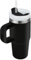 Vaso de 14 oz con mango y paja, vaso para niños con tapa y paja, vaso de acero inoxidable 304 para niños, deportes escolares al aire libre (negro)