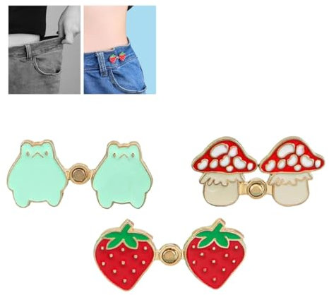 Set di fibbie regolabili in vita senza chiodi, grazioso stringicavo per pantaloni da donna, bottoni in metallo senza cuciture, per jeans larghi, abiti, fibbia riutilizzabile in vita (A1-3 pezzi)