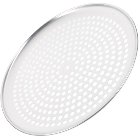 Hemobllo Teglia Rotonda Forata Per Pizza in Lega Di Alluminio Nonstick Riscaldamento Uniforme Per Forno Casalingo Per Pizza Croccante e Dolci Da Forno