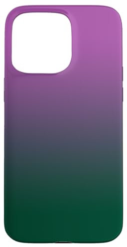 Viola e Verde Scuro Carino Estetico Gradiente Ombre Stampa Custodia per iPhone 15 Pro Max