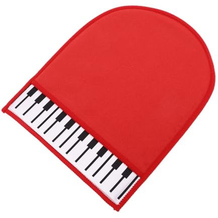 Rote Klavier Handschuhe zum Reinigen für Geige, 19x15x0,3cm | Doppelseitiges Fleece, Leicht zu Benutzen, Rückstandsfrei, Tragbar, für Musiker und Instrumentenpflege