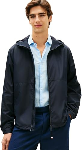 Tommy Hilfiger Herren Windbreaker Jacke Branded Hooded Sportlich