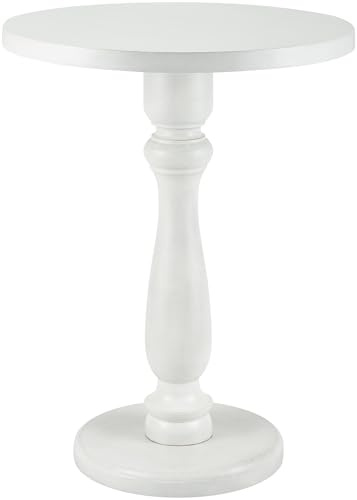 CLP Beistelltisch rund Adamsville, massiver Mindi-Holztisch, handgefertigter Couchtisch für Wohnzimmer und Esszimmer, Farbe:antik weiß