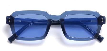 OPULIZE EDG Sunglasses for Women & Men- Trendy Retro Sunglasses with UV400 Protection Lenses - Transparent Blue with Light Blue Lenses(Pack of 1 with 1 Pouches)