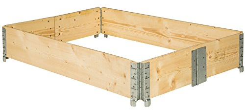 tectake® Hochbeete für Garten, Hochbeete-Kit, Palettenrahmen, 120 x 80 x 19 cm, DIY Pflanzturm Outdoor, Gemüsebeet Beeteinfassung, Balkon Pflanzkasten, Hochbeet Gewächshaus, Hofgarten Hochbeet - 1