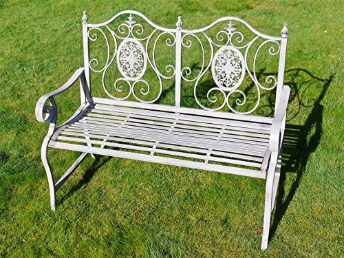 Black Country Metal Works 'The Keddleston' Antique Grey Garden Bench