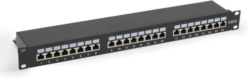 Waytex 37221 Panneau de Brassage 19 1U 24 Ports Cat. 6 blindé