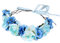 Brikuinr Rose Flower Crown Floral Wreath Headband Hair Wreath Hair Garland Flower Halo Floral Headpiece Boho with Ribbon Wedding Party Festival Blue