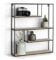 LIFA LIVING Rechteckiges Wandregal aus Holz & schwarzem Metall mit 4 Böden, Modernes Schweberegal im Industrie Design, Hängeregal als Wanddeko, 55 x 45 x 11 cm